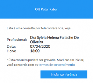 Abrindo a consulta virtual, veja esta mensagem.