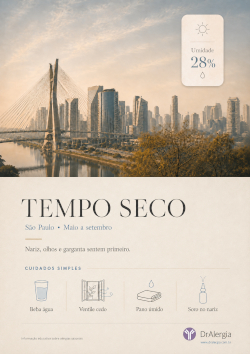 Cartaz educativo sobre tempo seco em São Paulo