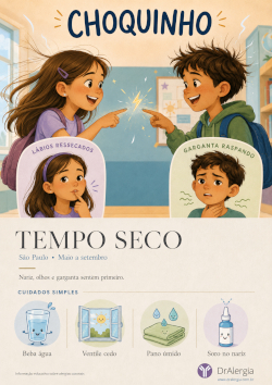 Cartaz educativo sobre tempo seco em São Paulo para escolas